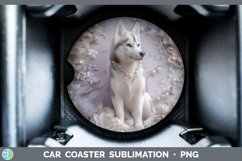 GorgeousFloral Pearl Dog Car Coaster design.