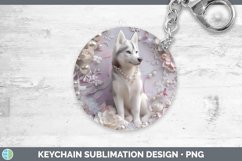 GorgeousFloral Pearl Dog Keychain design.