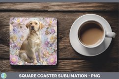 GorgeousFloral Pearl Dog Square Coaster design.