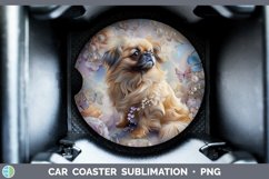 GorgeousFloral Pearl Dog Car Coaster design.