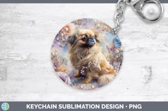 GorgeousFloral Pearl Dog Keychain design.