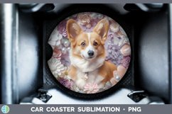 GorgeousFloral Pearl Dog Car Coaster design.