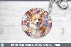 GorgeousFloral Pearl Dog Keychain design.