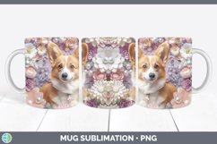 GorgeousFloral Pearl Dog Mug Wrap design.