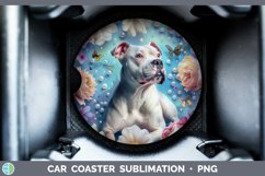 GorgeousFloral Pearl Dog Car Coaster design.