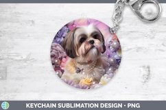 GorgeousFloral Pearl Dog Keychain design.