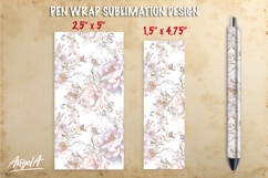 Bright flowers pen wrap sublimation, floral epoxy pen wrap Product Image 1