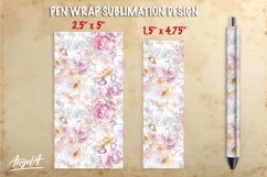 Bright flowers pen wrap sublimation, wedding floral pattern Product Image 1