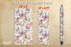 Bright flowers pen wrap sublimation, teacher floral pen wrap Product Image 1
