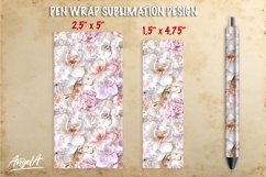 Pink flowers pen wrap sublimation, bright floral pattern Product Image 1