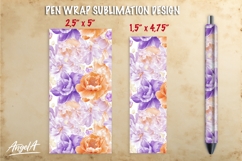 Bright flowers pen wrap sublimation, roses pen PNG Product Image 1