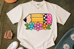 Floral Pencil Teacher PNG, Back To School Design Product Image 2