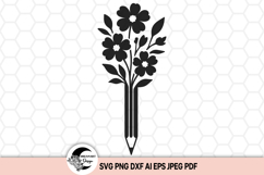 Floral pencil SVG design