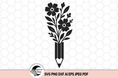 Floral pencil SVG design