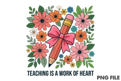 Floral Pencil Teacher Sublimation Design Product Image 1