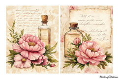 Shabby Perfume Bottles Pages JPG | Victorian Scrapbook Paper Product Image 3