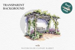 Floral Pergola Flowers Arch Garden Clipart Victorian Cozy Art Watercolor Transparent wedding invitation shirt designs sublimation printable bloom architecture