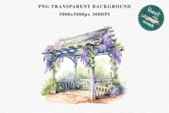 Floral Pergola Flowers Arch Garden Clipart Victorian Cozy Art Watercolor Transparent wedding invitation shirt designs sublimation printable bloom architecture