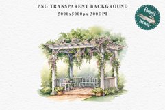 Floral Pergola Flowers Arch Garden Clipart Victorian Cozy Art Watercolor Transparent wedding invitation shirt designs sublimation printable bloom architecture