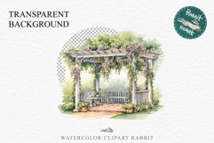 Floral Pergola Flowers Arch Garden Clipart Victorian Cozy Art Watercolor Transparent wedding invitation shirt designs sublimation printable bloom architecture