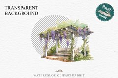Floral Pergola Flowers Arch Garden Clipart Victorian Cozy Art Watercolor Transparent wedding invitation shirt designs sublimation printable bloom architecture