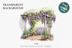 Floral Pergola Flowers Arch Garden Clipart Victorian Cozy Art Watercolor Transparent wedding invitation shirt designs sublimation printable bloom architecture
