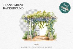 Floral Pergola Flowers Arch Garden Clipart Victorian Cozy Art Watercolor Transparent wedding invitation shirt designs sublimation printable bloom architecture