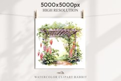 Floral Pergola Flowers Arch Garden Clipart Victorian Cozy Art Watercolor Transparent wedding invitation shirt designs sublimation printable bloom architecture