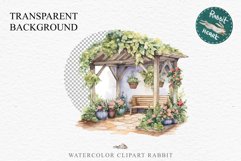 Floral Pergola Flowers Arch Garden Clipart Victorian Cozy Art Watercolor Transparent wedding invitation shirt designs sublimation printable bloom architecture