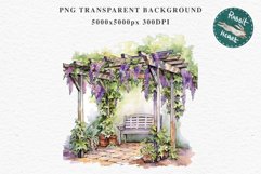 Floral Pergola Flowers Arch Garden Clipart Victorian Cozy Art Watercolor Transparent wedding invitation shirt designs sublimation printable bloom architecture