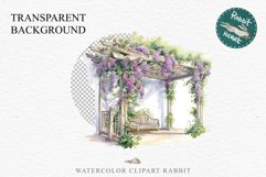 Floral Pergola Flowers Arch Garden Clipart Victorian Cozy Art Watercolor Transparent wedding invitation shirt designs sublimation printable bloom architecture