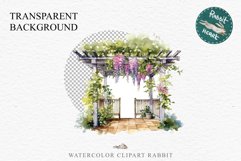 Floral Pergola Flowers Arch Garden Clipart Victorian Cozy Art Watercolor Transparent wedding invitation shirt designs sublimation printable bloom architecture
