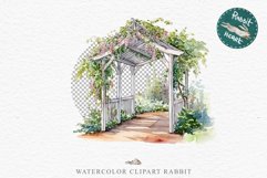Floral Pergola Flowers Arch Garden Clipart Victorian Cozy Art Watercolor Transparent wedding invitation shirt designs sublimation printable bloom architecture