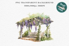 Floral Pergola Flowers Arch Garden Clipart Victorian Cozy Art Watercolor Transparent wedding invitation shirt designs sublimation printable bloom architecture