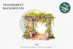 Floral Pergola Flowers Arch Garden Clipart Victorian Cozy Art Watercolor Transparent wedding invitation shirt designs sublimation printable bloom architecture