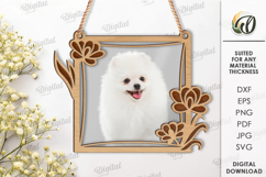 Floral Photo Frame Laser Cut. Home Decor SVG Product Image 1