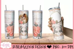 wood and flowers picture tumbler