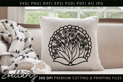 Flower Illustration Abstract Floral SVG Zentangle T-shirt Product Image 1