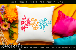 Floral Stems SVG Flower Illustrations T-shirt Mug Pillows Product Image 2