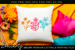 Floral Stems SVG Flower Illustrations T-shirt Mug Pillows Product Image 4