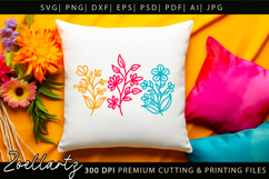 Floral Stems SVG Flower Illustrations T-shirt Mug Pillows Product Image 3