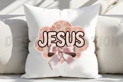Floral Pink Jesus Toile Chinoiserie Amen Sublimation PNG Product Image 4