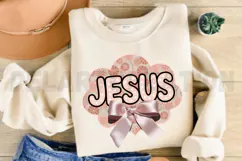 Floral Pink Jesus Toile Chinoiserie Amen Sublimation PNG Product Image 3