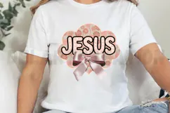 Floral Pink Jesus Toile Chinoiserie Amen Sublimation PNG Product Image 2