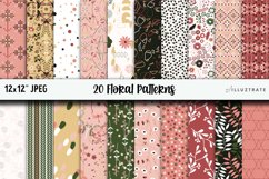 Rose Garden Floral Digital Paper | Floral Seamless Patterns Product Image 1