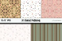 Rose Garden Floral Digital Paper | Floral Seamless Patterns Product Image 2