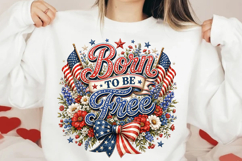 Floral PNG, July 4th Png, Patriotic Born Product Image 2