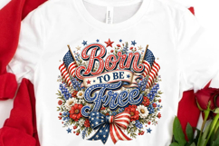 Floral PNG, July 4th Png, Patriotic Born Product Image 3