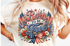 Floral PNG, July 4th Png, Patriotic Born Product Image 4