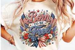 Floral PNG, July 4th Png, Patriotic Born Product Image 4